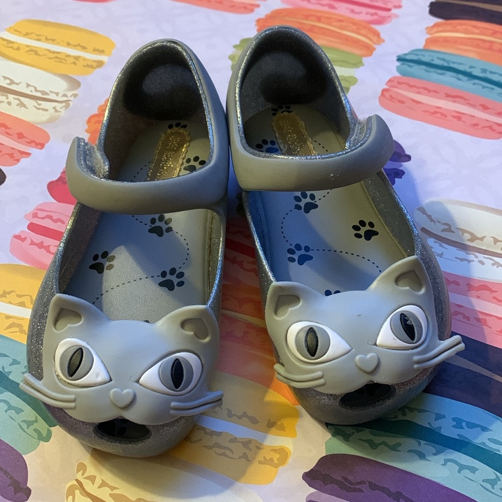 🍦HOST PICK🍦Mini Melissa UltraGirl Cat Sparkly Mary Jane Size 7 EUC
